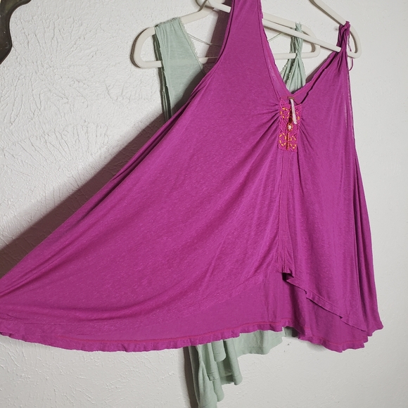 Free People New Vibes Tank Bundle Pink & Green - Picture 5 of 13